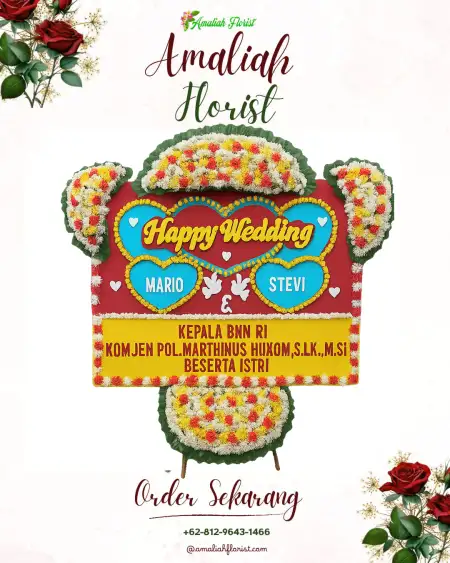 Papan Bunga Pernikahan Haur Gading